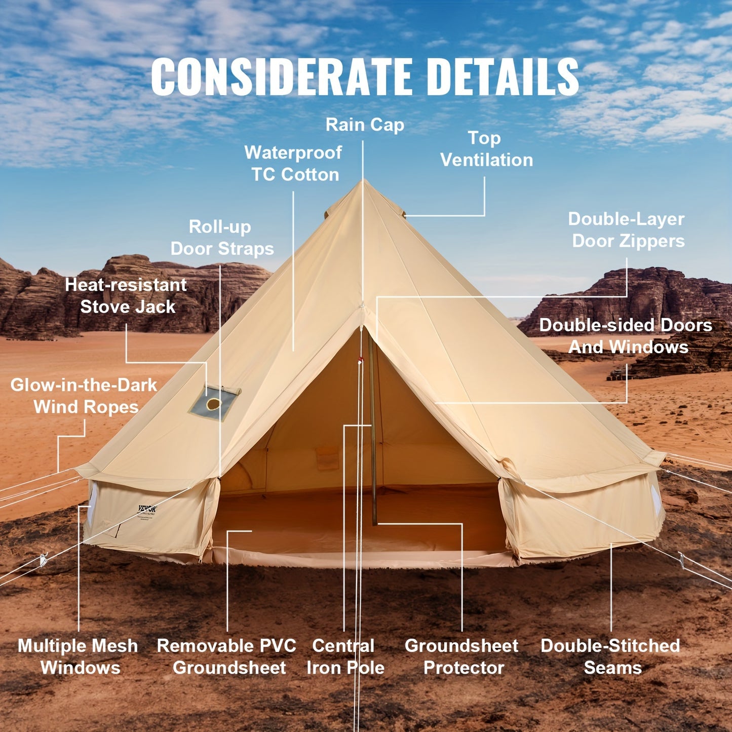 4 Seasons Bell Tent 16 ft - lakescouleeoutdoors