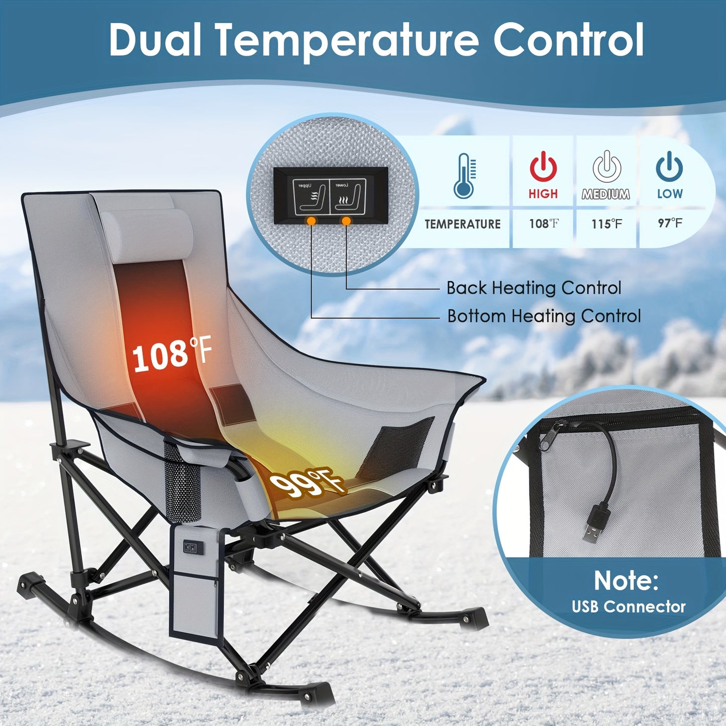Extra Large Heated Rocking Chair