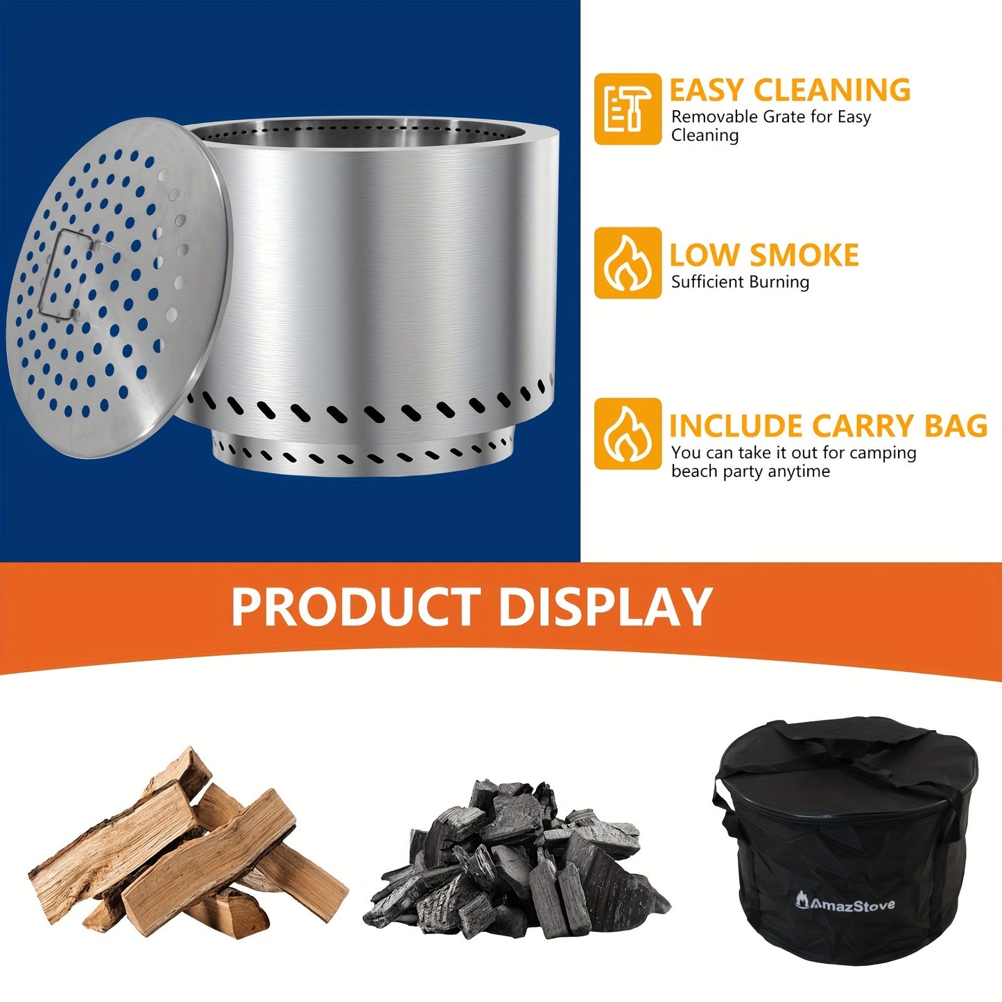 20 Inch Smokeless Firepit - lakescouleeoutdoors