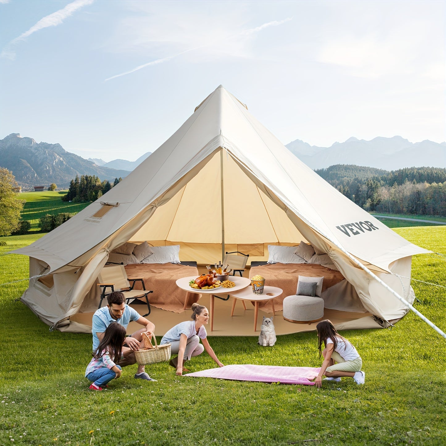 20 FT Canvas Bell Tent - lakescouleeoutdoors