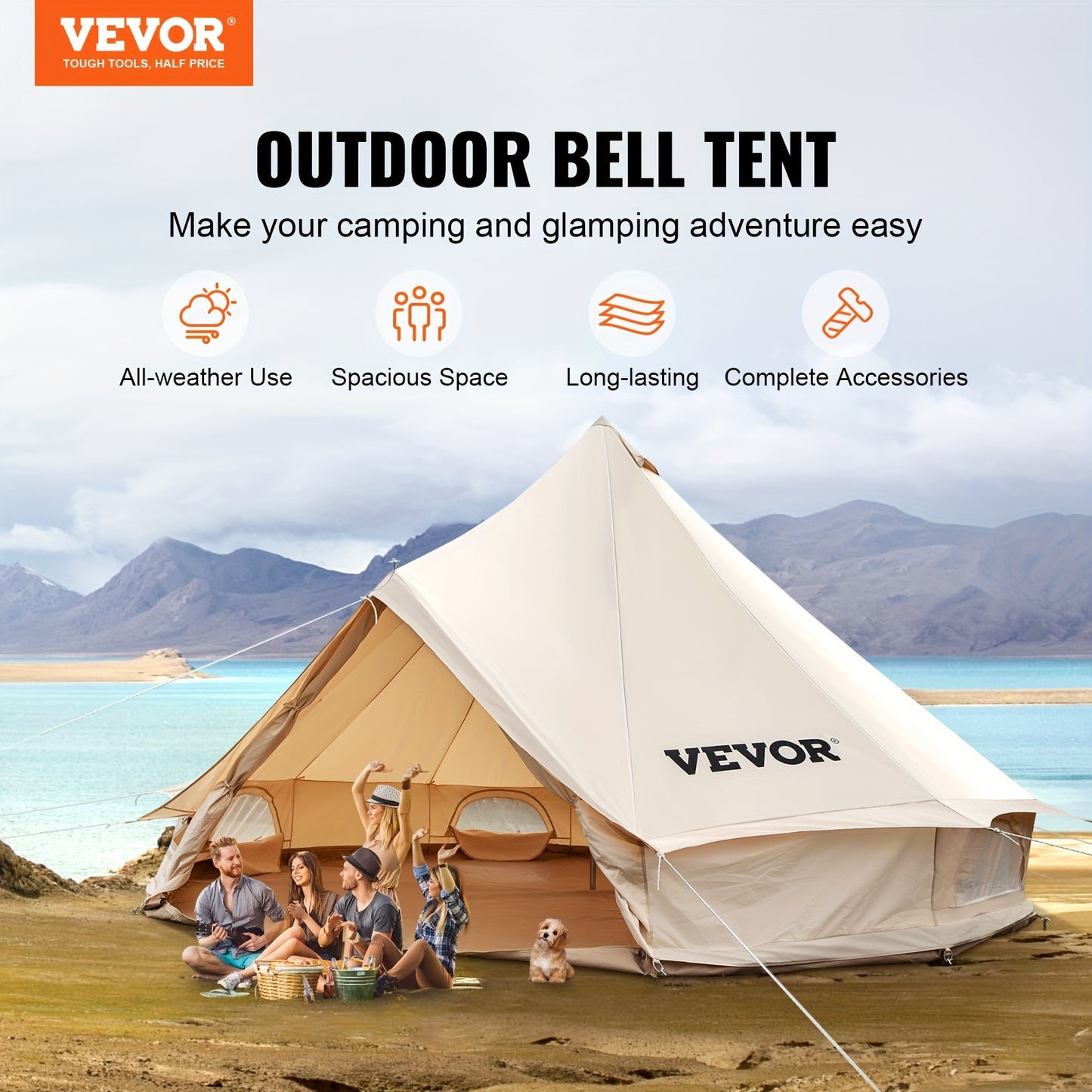 20 FT Canvas Bell Tent - lakescouleeoutdoors