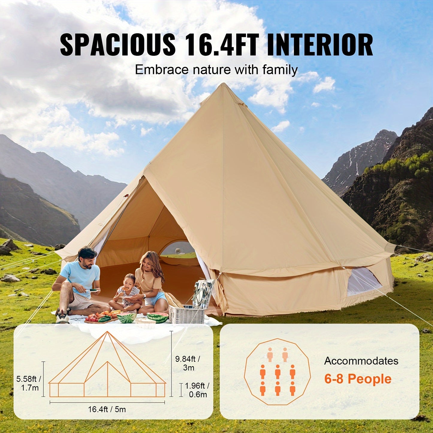 4 Seasons Bell Tent 16 ft - lakescouleeoutdoors
