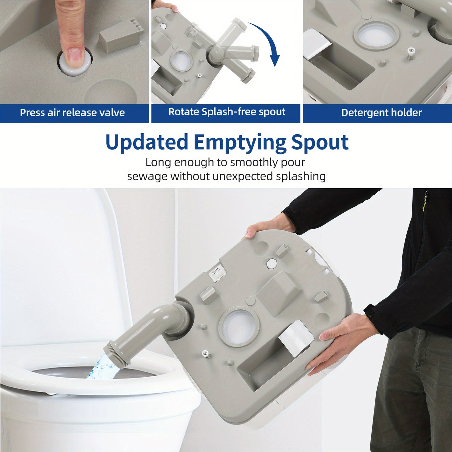 Portable 6.34 Gallon Camping Toilet