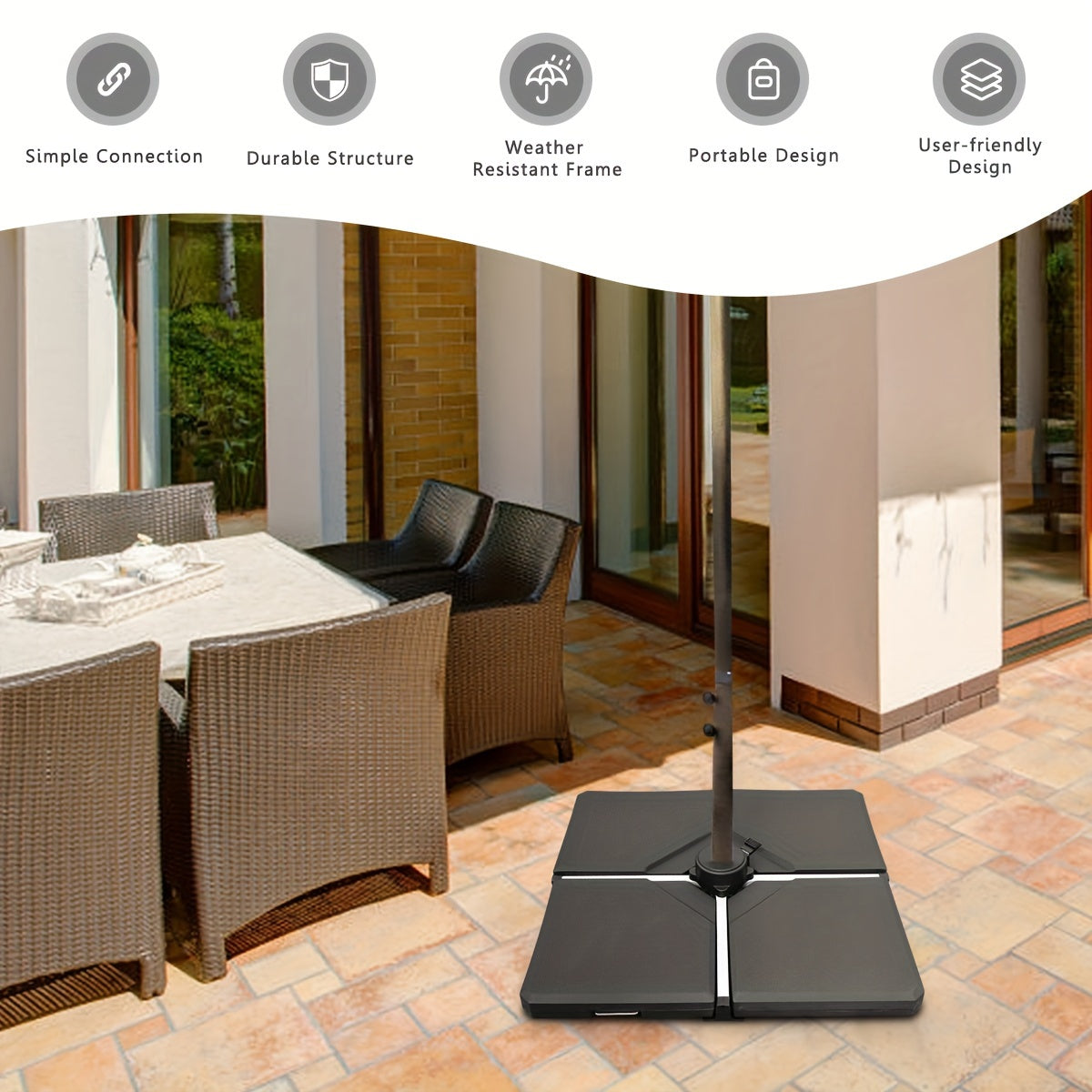 4pcs Patio Offset Umbrella Base - lakescouleeoutdoors