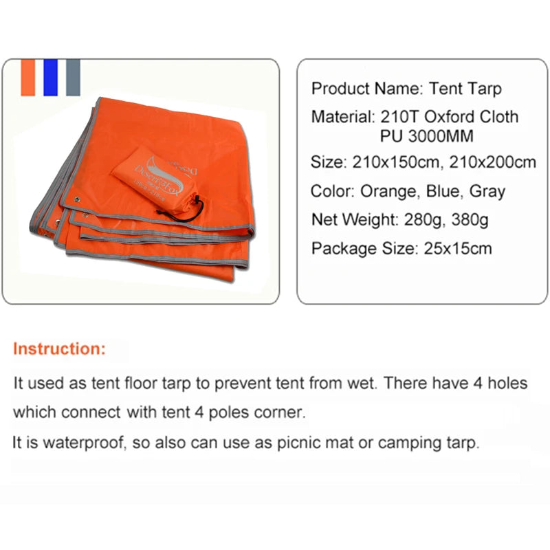 Waterproof Tent Floor Tarp - lakescouleeoutdoors