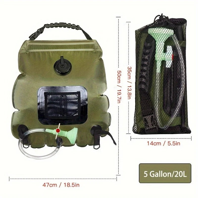5-gallon solar-heated camping shower