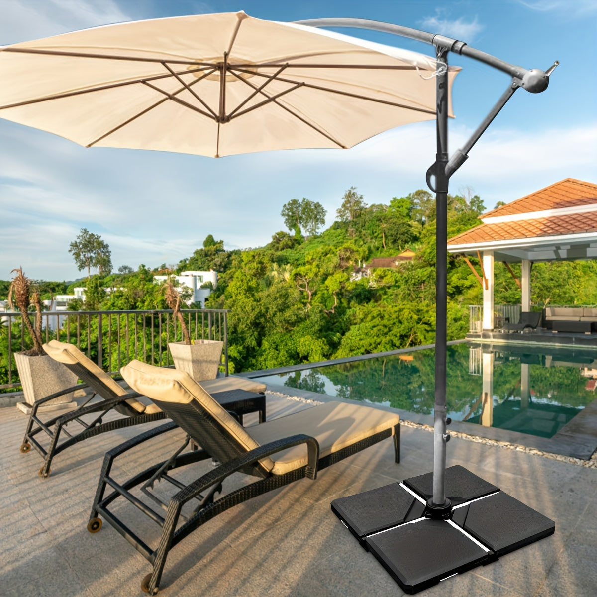 4pcs Patio Offset Umbrella Base - lakescouleeoutdoors