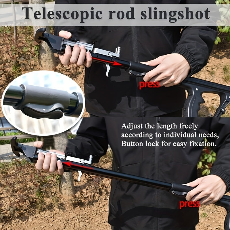 1 Set Fishing Slingshot, Telescopic Rod Slingshots for Adults, Multifunctional Slingshot with Rubber Band