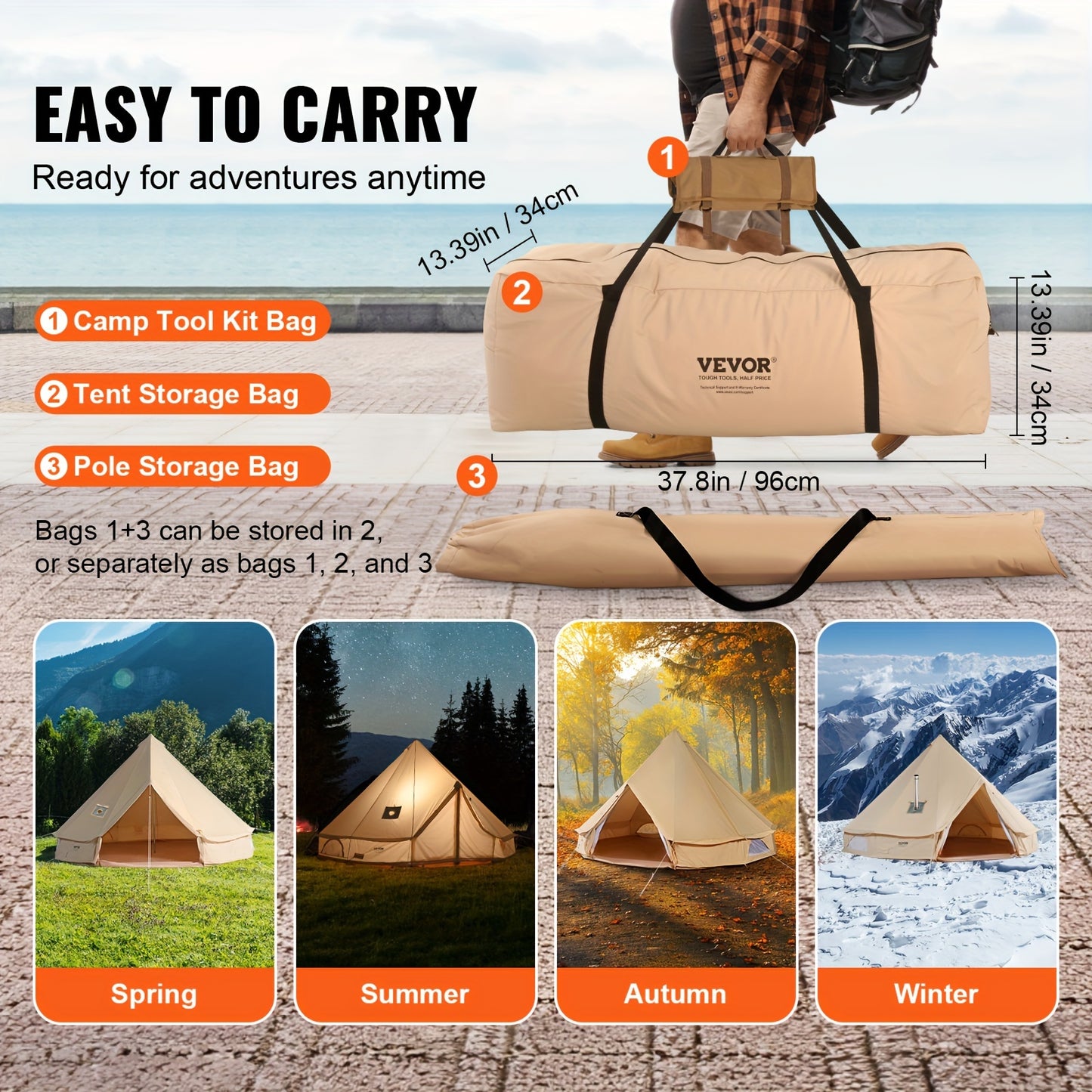 4 Seasons Bell Tent 16 ft - lakescouleeoutdoors