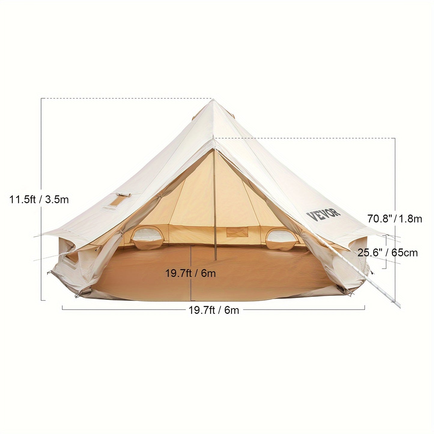 20 FT Canvas Bell Tent - lakescouleeoutdoors