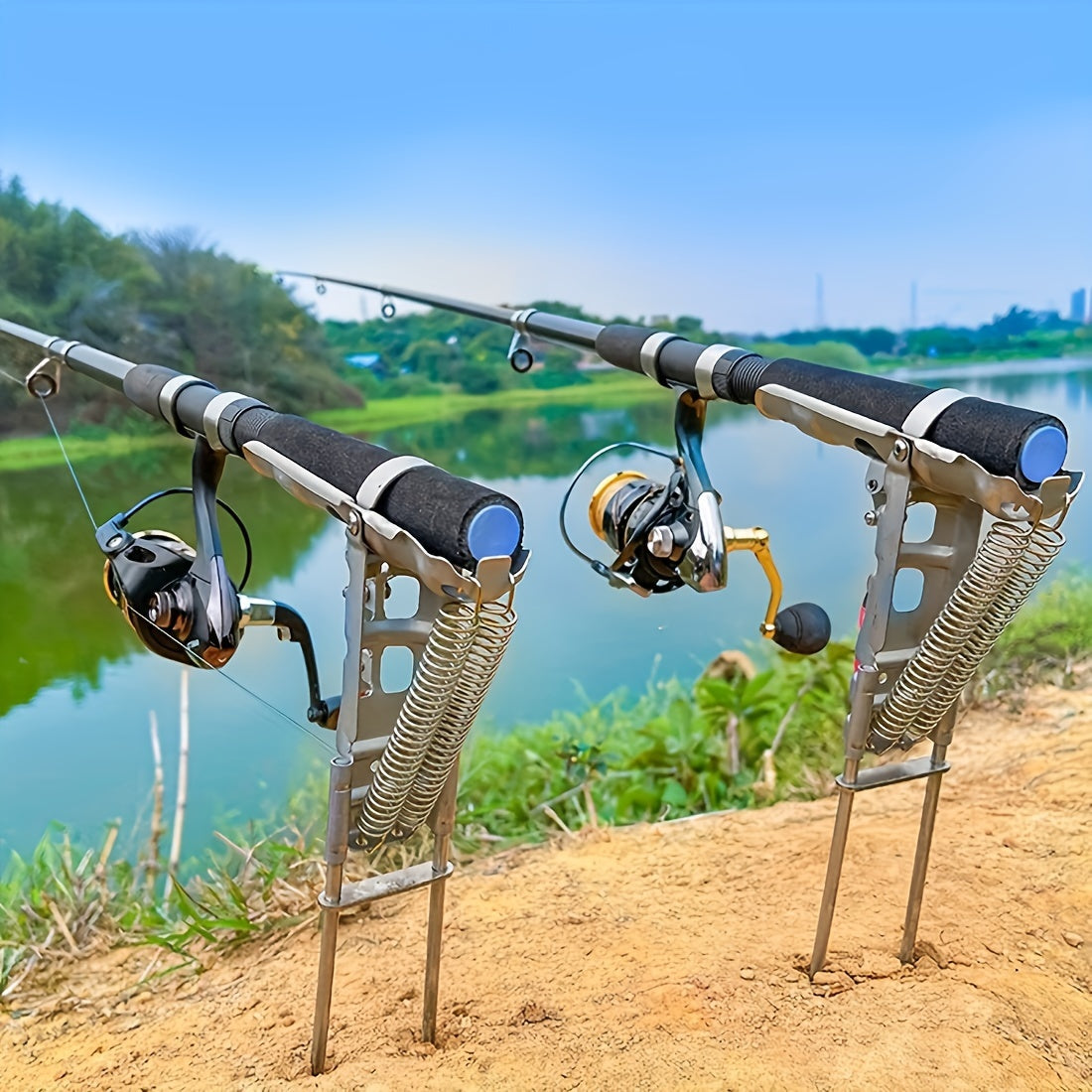 Auto deploy fishing rod holder