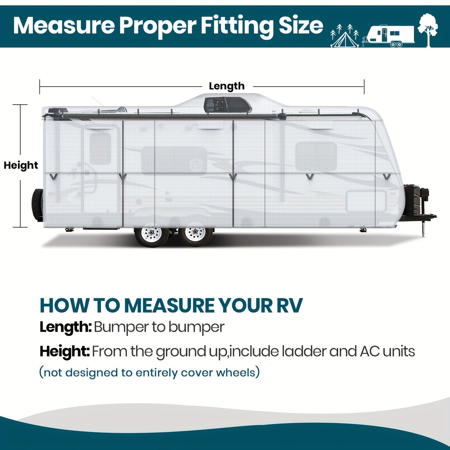 RV Cover with 4 Tire Covers