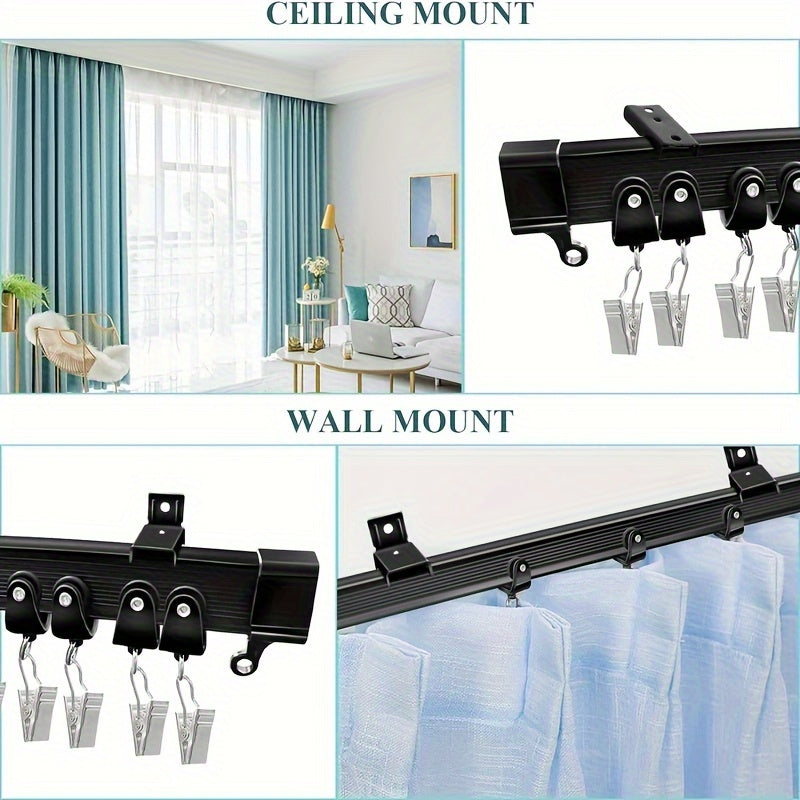 1 Set Ceiling or Wall Mounted Curtain Track