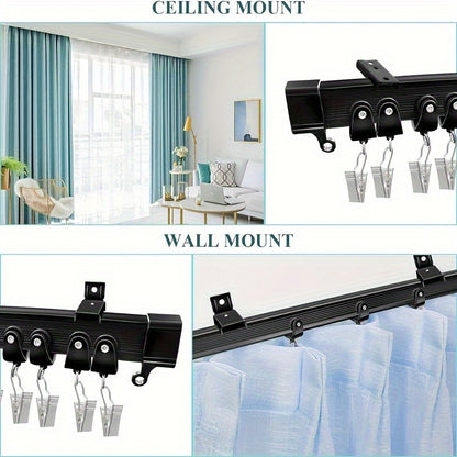 1 Set Ceiling or Wall Mounted Curtain Track