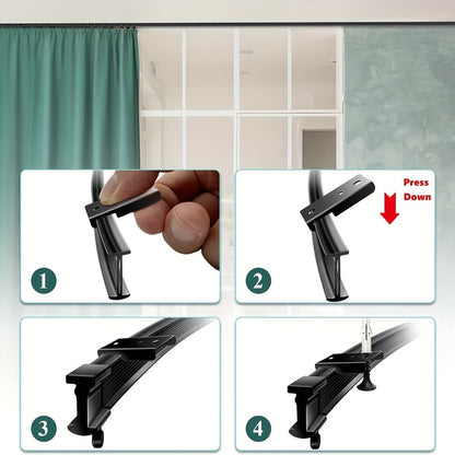 1 Set Ceiling or Wall Mounted Curtain Track