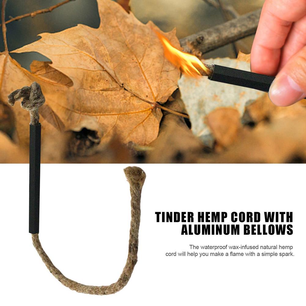 Tinder Wick Hemp Cord With Aluminum Bellows - lakescouleeoutdoors