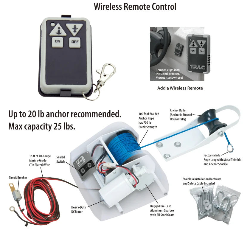 Electric Anchor Winch with Remote Control