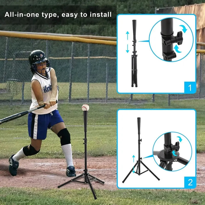 Baseball Batting Tee Tripod Adjustable Height