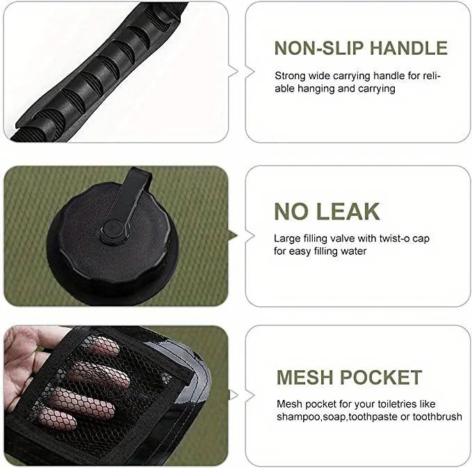 5-gallon solar-heated camping shower