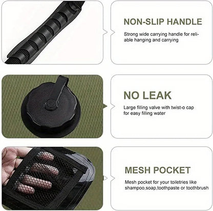 5-gallon solar-heated camping shower