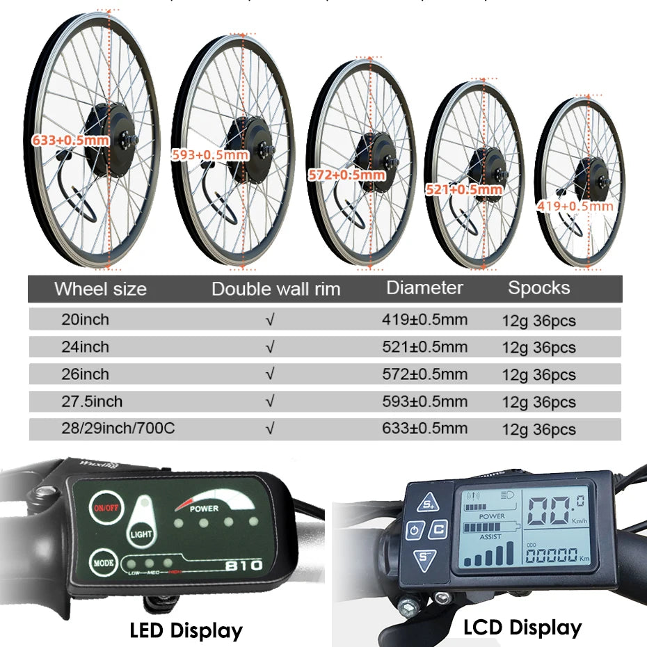 20"-29" Wheel Electric Bike DIY Kit