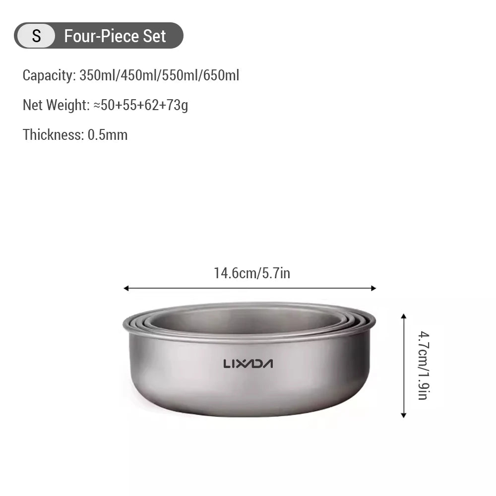 4pcs Titanium Mixing Bowl Set