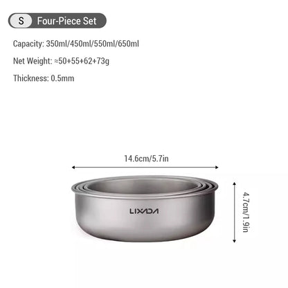 4pcs Titanium Mixing Bowl Set