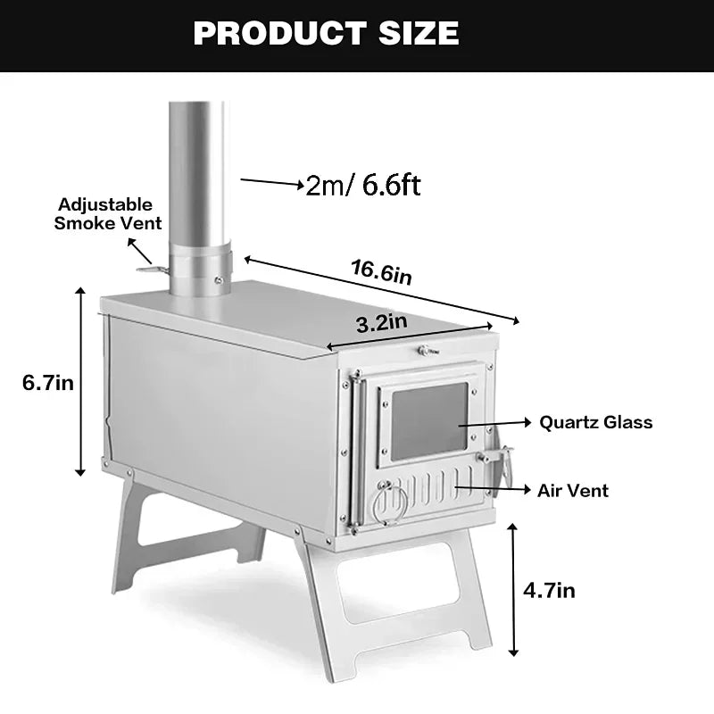 Tent Stove with or without Glass Wall