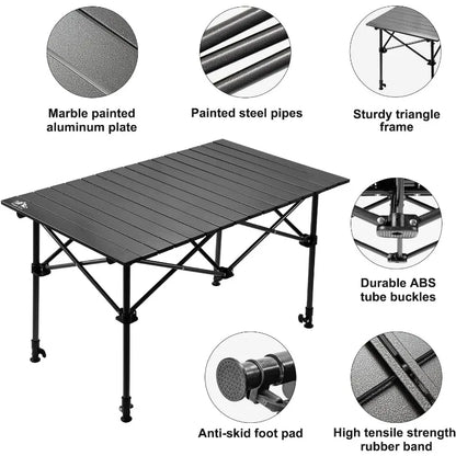 Large Camping Table with Storage Basket