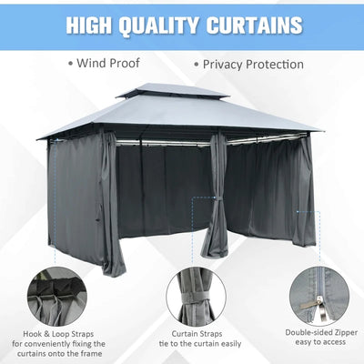 10' x 13'  Steel Gazebo With Vented Soft Top