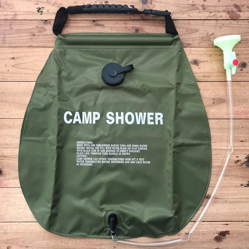 5-gallon solar-heated camping shower