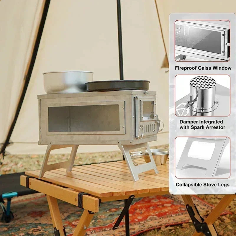 Tent Stove with or without Glass Wall