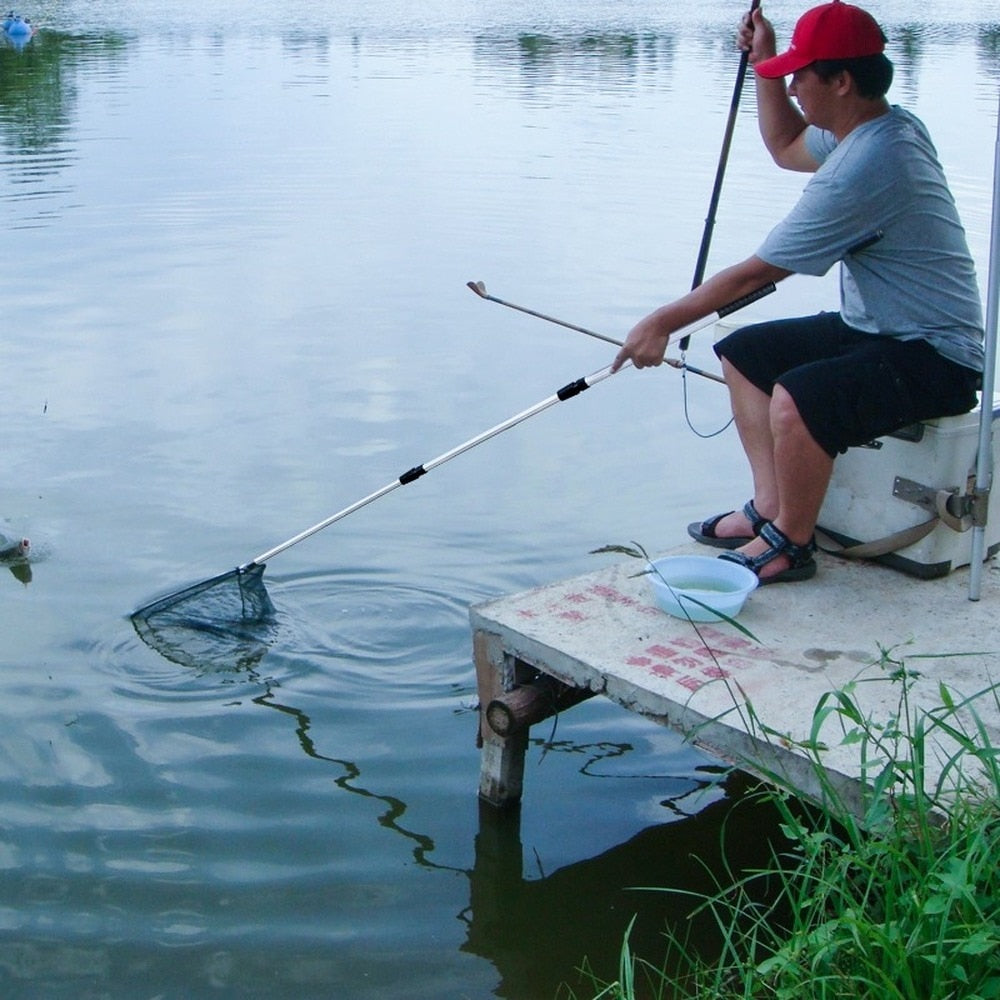 190CM Full Extension Telescopic Folding Landing Net - lakescouleeoutdoors