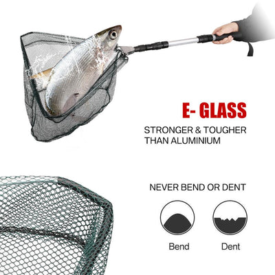 130CM Aluminum Alloy Telescoping Foldable Landing Net - lakescouleeoutdoors