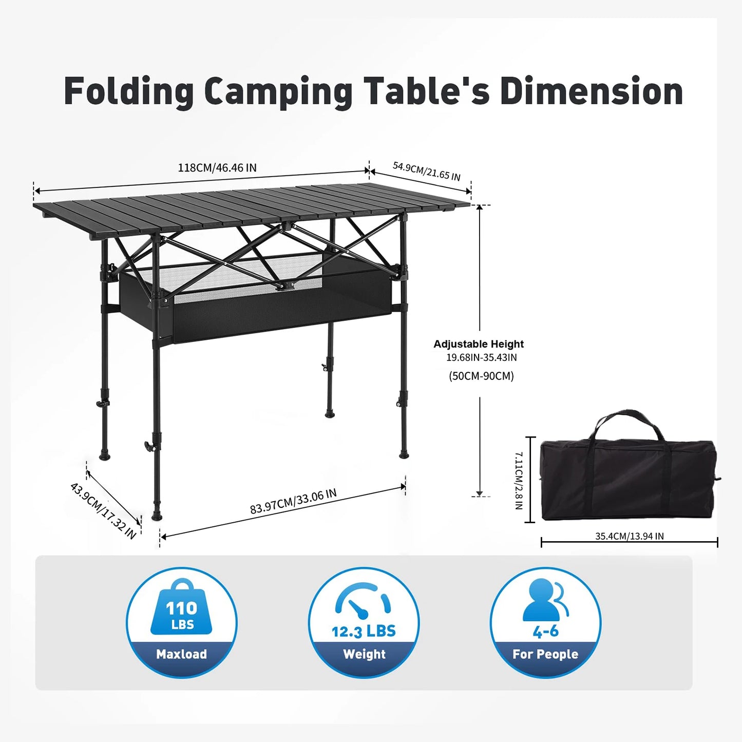 Portable Aluminum Camping Table