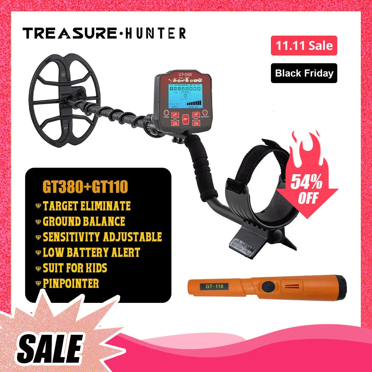 Treasure Hunter GT380 Professional Metal Detector