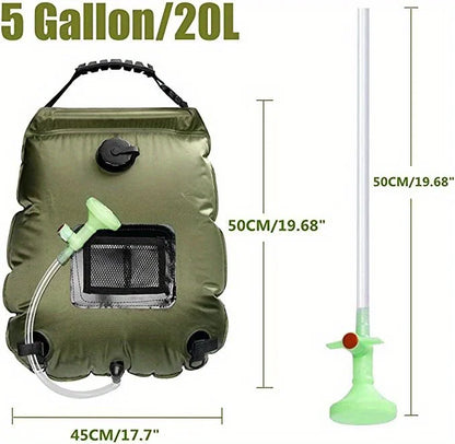 5-gallon solar-heated camping shower