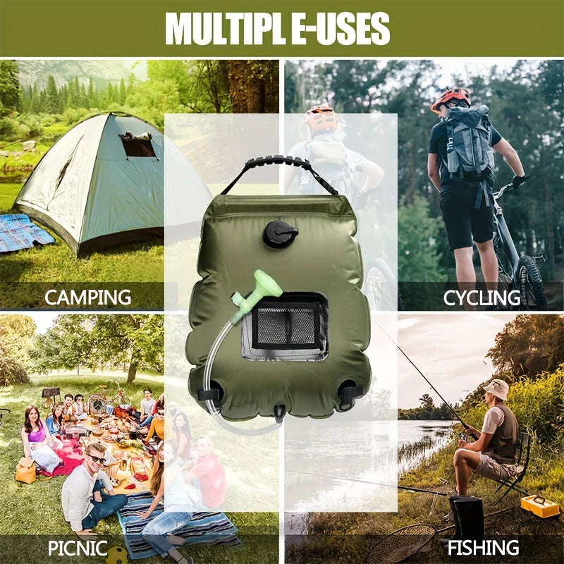 5-gallon solar-heated camping shower