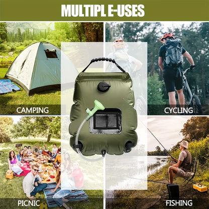 5-gallon solar-heated camping shower