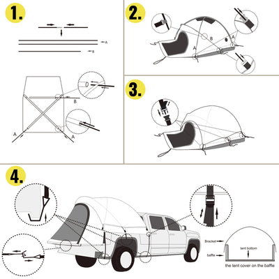 VEVOR 5-8 FT Waterproof Truck Tent