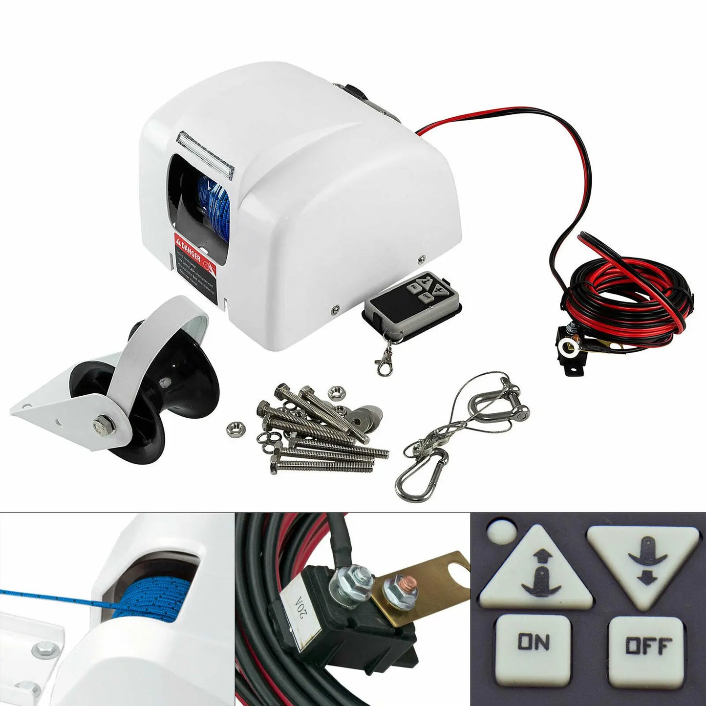 Electric Anchor Winch with Wireless Remote Control