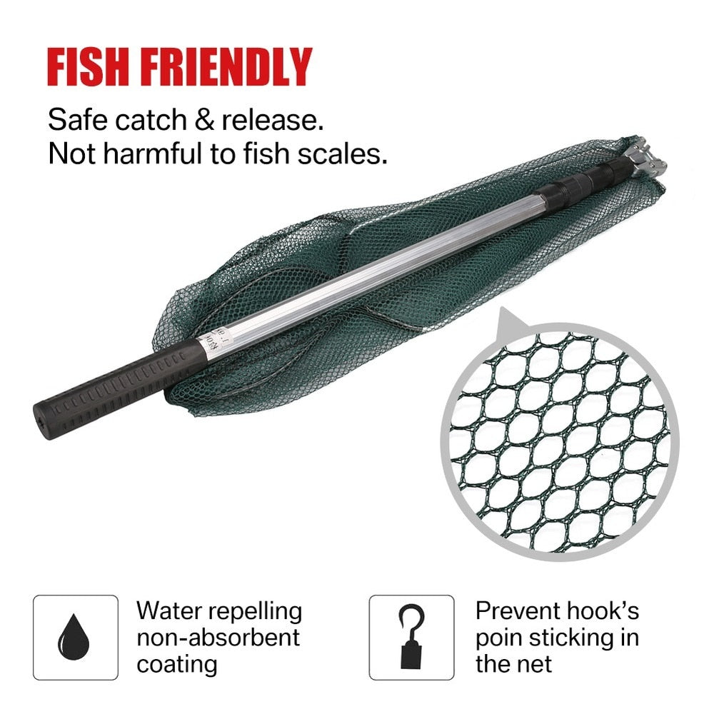 190CM Full Extension Telescopic Folding Landing Net - lakescouleeoutdoors