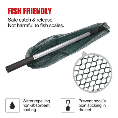 190CM Full Extension Telescopic Folding Landing Net - lakescouleeoutdoors