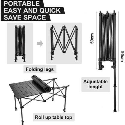 Large Camping Table with Storage Basket