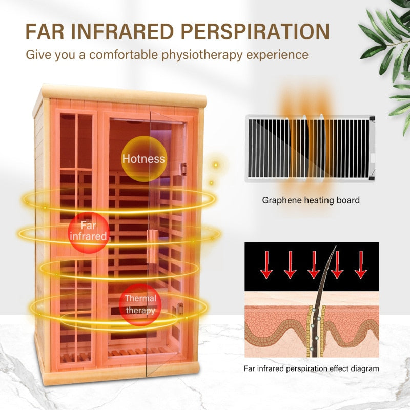 Two Person Far Infrared Sauna with Bluetooth Audio - lakescouleeoutdoors