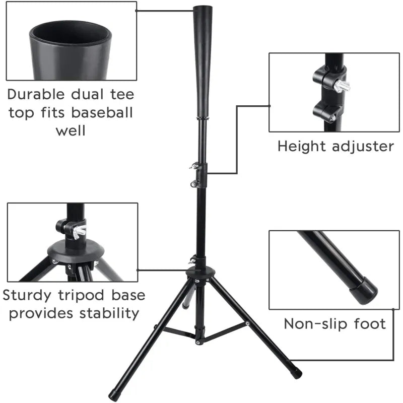 Baseball Batting Tee Tripod Adjustable Height