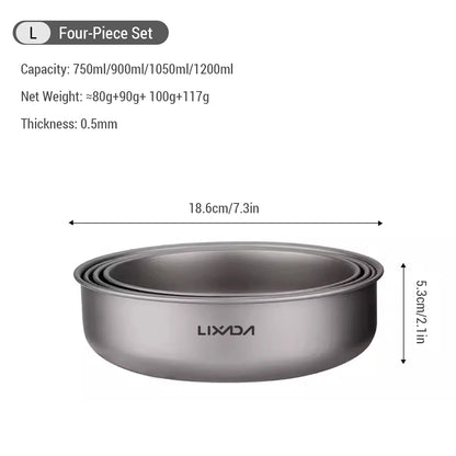 4pcs Titanium Mixing Bowl Set