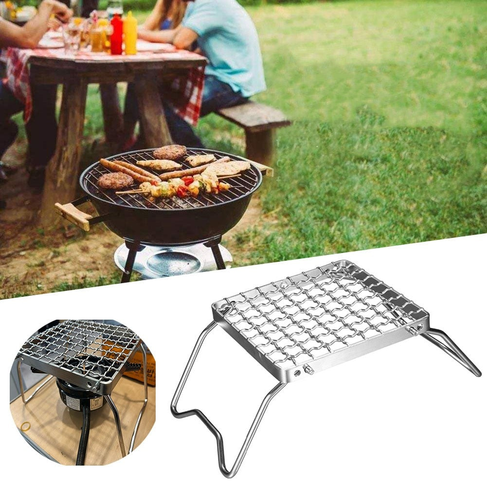 Folding Stainless Steel Grill for Campfire or Stove - lakescouleeoutdoors